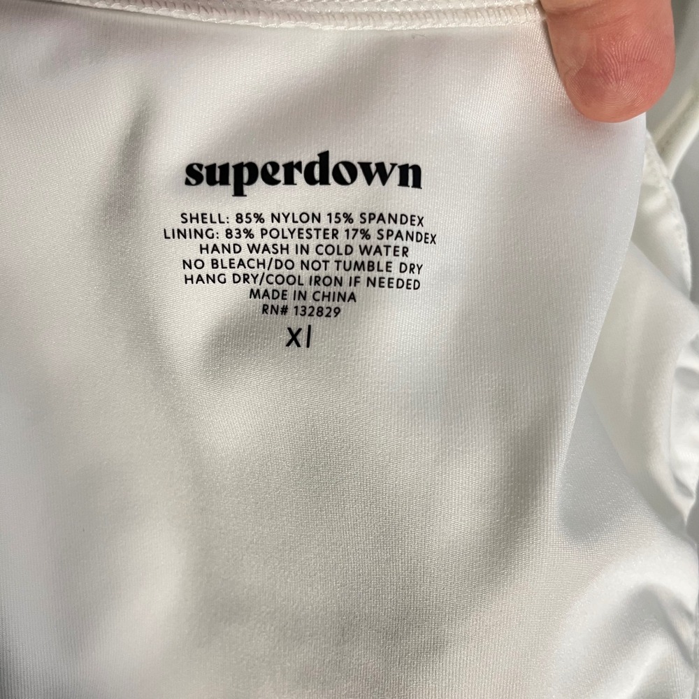 Superdown Mona Bikini Bottom‎ High Cut Cheeky Swimsuit In White Size XL - Picture 4 of 6